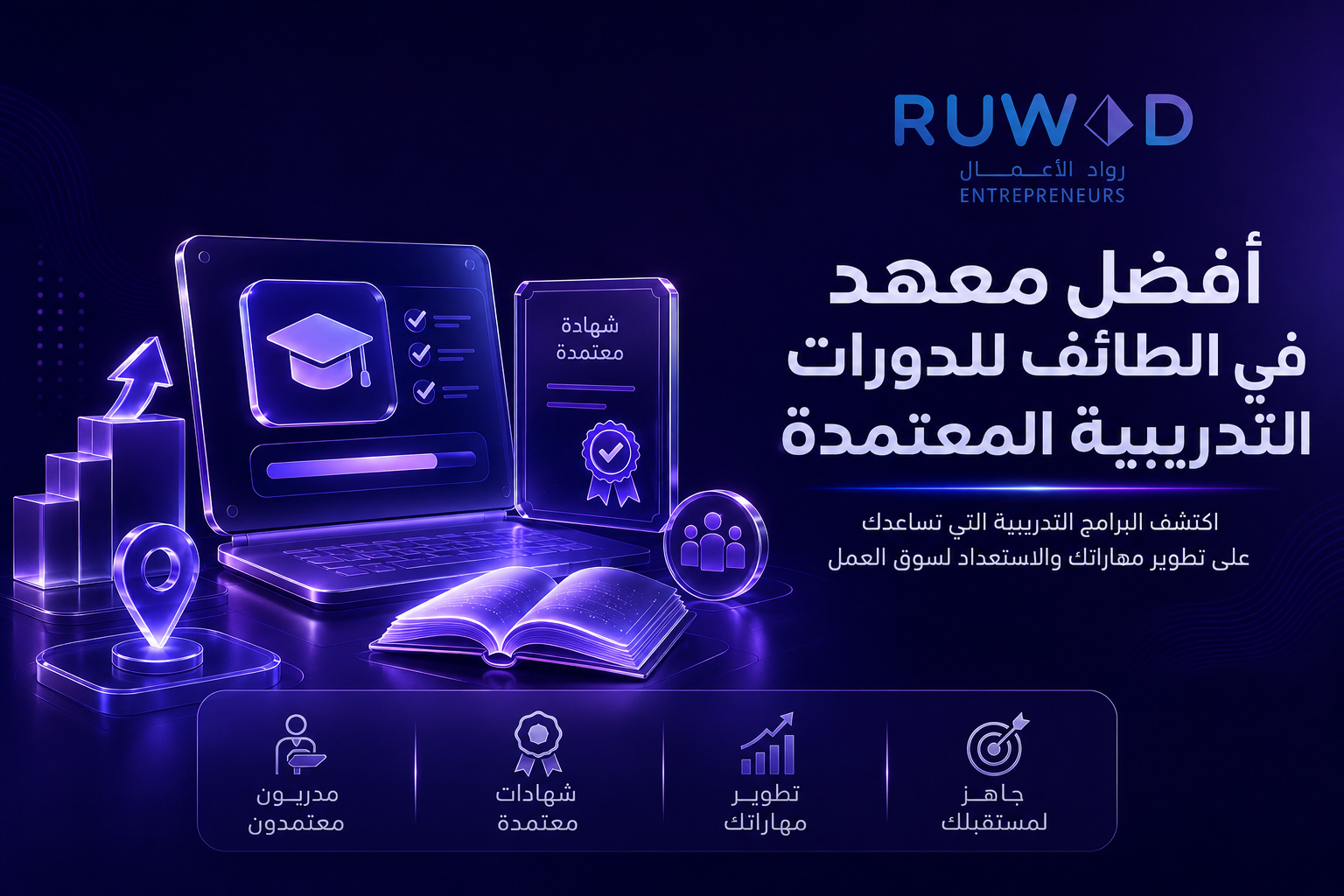 أفضل معهد في الطائف يقدم دورات تدريبية معتمدة حضورية وعن بعد