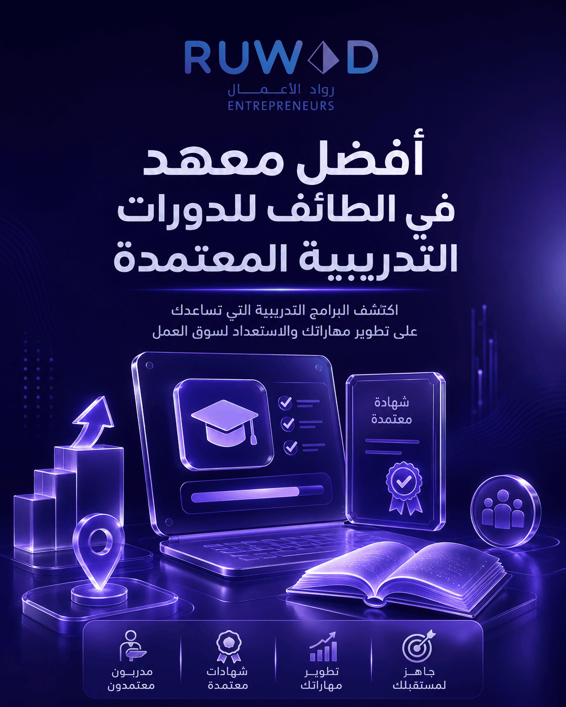 أفضل معهد في الطائف يقدم دورات تدريبية معتمدة حضورية وعن بعد